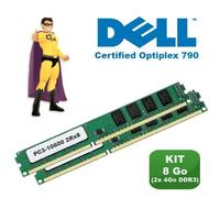 KIT RAM 8Go (2x 4Go) DDR3 PC3-10600 Mémoire Certifiée DELL Optiplex 790 NEUF