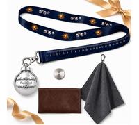 Kit Ramasse Boule de Pétanque Magnétique Aimant 25 mm avec Rondelle Lanière 65 cm Chiffon et Pochette