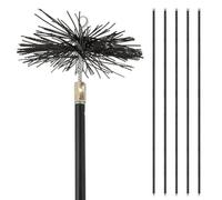 Kit ramonage 200mm - 6 pièces - conduits gainés - 1 brosse en nylon - 5 cannes souples emboîtables 1m40