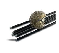 Kit ramonage classique Ø150 mm | 7 m (5 cannes noires Ø17 mm creuses) | Hérisson acier plat | Conduits non gainés