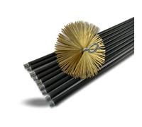 Kit ramonage classique Ø200 mm | 12,6 m (9 cannes noires Ø17 mm creuses) | Hérisson acier plat | Conduits non gainés