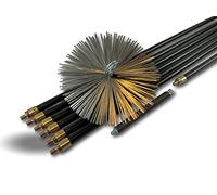 Kit ramonage hyper pro conduit non gainé | Hérisson acier | Ø 250 mm | 7 cannes noires PPN pleines contre vissantes Ø 20mm | Ressort de départ | 6 * 2 m + 1 * 1 m | Cheminées | Kibros RAMHP25A