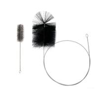 Kit Ramonage pour cheminée Nylon 2M avec Tige Flexible pour Poêle à Granulés et Conduit de pour fumée - Brosse Hérisson 15cm Résistante