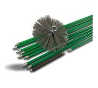 Kit ramonage pro Ø250 mm 12 m (9 cannes vertes Ø18 mm creuses) Hérisson acier Ressort Conduits non gainés