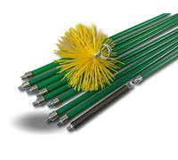 Kit ramonage pro conduits gainés | Hérisson synthétique | Ø 180 mm | 12 m en 9 cannes vertes autobloquantes Ø 18mm creuses | Ressort de départ | 8 * 1,4 m + 1 * 1 m | Cheminées | Kibros 5KIT18NLO