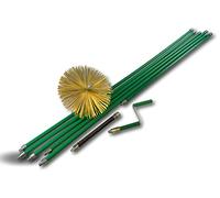 Kit ramonage rotatif court kiblok | Hérisson acier autobloquant Ø 200 mm | 6 cannes autobloquantes | 5*1,4 m + 1*1 m | Ressort de départ + manivelle autobloquante| Conduit non gainé | Kibros KIB20ACO