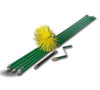 Kit ramonage rotatif court| kiblok | Hérisson nylon autobloquant Ø 200 mm | 6 cannes autobloquantes | 5*1,4 m + 1*1 m | Ressort de départ et manivelle autobloquante| Conduit gainé | Kibros KIB20NCO