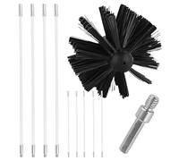 Kit ramoneur et tige de cheminée - Brosse de ramonage en nylon - Brosses de nettoyage pour aération - Kit de nettoyage pour poêle à bois - Bâtons de nettoyage flexibles pour cheminée, tuyau