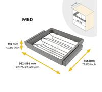 Kit range-chaussures + cadre pour armoire et dressing Quartz - titane - module 600 mm EMUCA