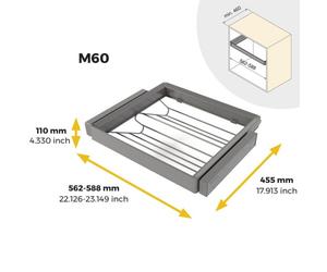 Kit range-chaussures + cadre pour armoire et dressing Quartz - titane - module 600 mm EMUCA