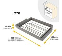 Kit range-chaussures + cadre pour armoire et dressing Quartz - titane - module 700 mm EMUCA