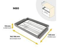 Kit range-chaussures + cadre pour armoire et dressing Quartz - titane - module 800 mm EMUCA