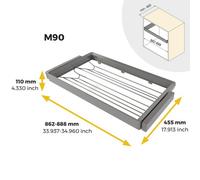 Kit range-chaussures + cadre pour armoire et dressing Quartz - titane - module 900 mm EMUCA