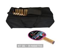 Kit raquette (sac + 20 raquettes) Sporti Topspin Noir TU