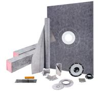 Kit Receveur de Douche-VEVOR-965x1524mm-Etanche-Drain Décalée PVC-Grille Acier inoxydable 10 cm-2 Bordures de Douche-2 Truelle-Bain