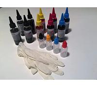 Kit Recharge Cartouches 10 flacons 100 ML Encre Couleurs Universel + Accessoires Recharge pour Brother, Canon, Epson, HP, Lexmark, Xerox, de l