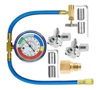 Kit Recharge Climatisation Voiture Kit De Recharge De Fréon Pour Voiture - Compatible Multimodèles Avec Manomètre Et Valve Anti-fuite, Entretien AC Garage Maison, Saisonnier (Tuyau 58cm, 420g)