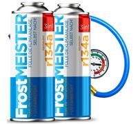 Kit Recharge Climatisation Voiture R134a/R12 - FROSTMEISTER 3in1 - 2x235g - Gaz Réfrigérant - avec Flexible de recharge