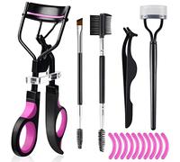 Kit Recourbe Cils professionnel Avec Recharge Manche Confort 10 tampons de recharge en silicone convient à toutes les formes Séparateur Peigne à Cils cils d'yeux outil de maquillage pour et brosse
