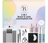 Kit Rehaussement de Cils, Brow Lift Kit Sourcil, Solution 2 en 1, Durée 6-8 Semaines, 15 Applications, Permanente DIY Sourcils, Lash Lift, Rehaussement Cils - BLK7