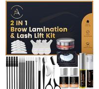 Kit Rehaussement de Cils, Brow Lift Kit Sourcil, Solution 2 en 1, Durée 6-8 Semaines, 15 Applications, Permanente DIY Sourcils, Lash Lift, Rehaussement Cils - ABLK2