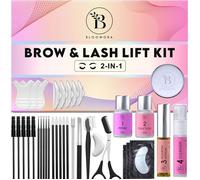 Kit Rehaussement de Cils et Sourcils 2 en 1 Permanent - 15 Applications, Effet 6-8 Semaines - DIY Maison