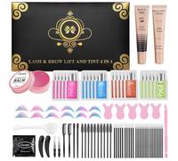 Kit Rehaussement de Cils et Sourcils,Teinture pour Cils et Sourcils, 4 in 1 Lash Lift and Tint Kit,Cils Bouclés et Durent 6 Semaines