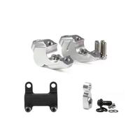 Kit Rehaussement Kit De Rehausse De Guidon pour Yamaha MT-07 2021-2025, Rehausseur De Guidon, Réglage De Déport, Extension Et Support De Rehaussement D'adaptateur Guidon(Argent2)