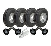 Kit Remorque à Deux Essieux 4,80/4,00-8: Roues, Moyeux et Attelage en Acier Pressé, Road Legal UK/EU, 750 kg, 130 km/h