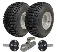 Kit remorque ATV 18x9.50-8 - jantes acier, pneus knobby, moyeux AL-KO et attelage en fonte (204 kg)