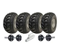 Kit remorque ATV robuste 620 kg: 4 roues 22x11.00-8 Open Centre, essieux ALKO, attelage acier 750 kg