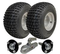 Kit remorque tout-terrain ATV 18x9.50-8: Roues knobby, moyeux et fusées, attelage en fonte, charge utile 204 kg