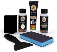 Kit Rénovation Cuir 21 Couleurs : Réparation + Peinture Cuir + Vernis Pour Volant Ou Retouche De Siège Auto, Chaise, Sellerie, Blouson, Veste, Chaussure, Etc (6-Blanc Cassé)[Z28]