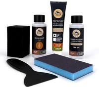 Kit Rénovation Cuir 21 Couleurs : Réparation + Peinture Cuir + Vernis Pour Volant Ou Retouche De Siège Auto, Chaise, Sellerie, Blouson, Veste, Chaussure, Etc (11-Fauve)[Z44]