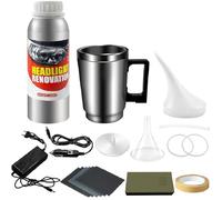 Kit Renovation Phare Voiture 200ml Kit de rénovation de phares de Voiture avec Tasse d'atomisation Kit Polissage jaunissement Fl