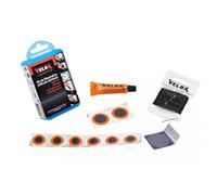 Velox - Kit réparation boyau - 6 patchs 15 mm + 2 patchs 25 mm, colle 5 g, râpe acier, notice