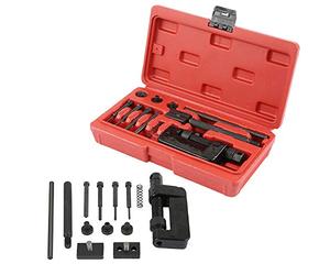 Kit Réparation Chaîne Moto 12 Pièces, Outil de Derive et Rive Chaîne, Brise Chaîne et Rivetage pour Moto, Vélo et VTT, Set de avec mallette de transport
