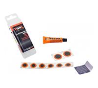 Kit réparation chambre à air route - boîte 6 patchs 15mm + 2 patchs 25mm + colle 5g + rape acier avec notice Velox Noir