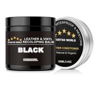 Kit Réparation Cuir Noir - 200ml de Teinture Cuir avec 100ml d'Entretien - Peinture Cuir Liquide pour Réparer les Rayures et la Décoloration sur Canapés, Sièges d'Auto, Vinyle, Chaussures