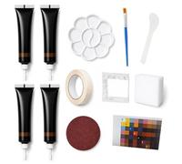 Kit Réparation Cuir Noir 20g*4, Pâte Réparatrice avec Éponge + Pinceau + Mode d’Emploi, Pour Rayures Décolorations Trous sur Cuir Similicuir, Sièges Auto Chaussures Portefeuilles