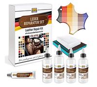 Kit Reparation Cuir pour BMW Nappa Peinture Cuir (50ml) + Сuir liquide (30ml) + Couche de Finition (30ml) + Dégraissant (30ml) + Protecteur en Cuir (30ml) System (Nappa gris argenté foncé)
