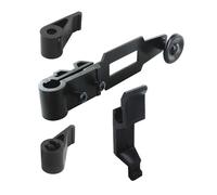 Kit Réparation Espagnolette Standard pour Volets Battants et Persiennes - Fermeture Sécurisée avec Poignée, Embouts Courts, Support 2 Vantaux - Polyamide Résistant - Garantie 1 an (Noir)