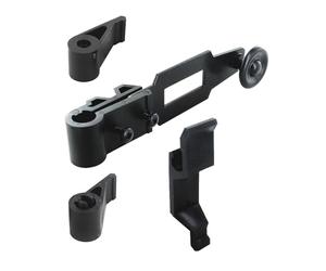 Kit Réparation Espagnolette Standard pour Volets Battants et Persiennes - Fermeture Sécurisée avec Poignée, Embouts Courts, Support 2 Vantaux - Polyamide Résistant - Garantie 1 an (Noir)