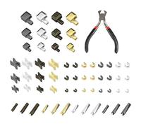 Kit Reparation Fermeture Eclair, 60 Pièces Arret Bas Fermeture Eclair Accessoires de Remplacement de Fermeture à Glissière en Métal avec Pinces pour Veste Jeans Couture Bricolage