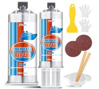 Kit Reparation Fibre de Verre Marine, 100 ML kit de Revêtement en Gel Blanc pour Bateaux, Convient Réparer les Trous, Fissures Profondes sur les Kayaks, les pour Bateaux, Jet-Skis, Planches, PVC