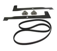 Kit réparation lames pour tondeuse autoportée CASTELGARDEN à éjection arrière 102cm, composé de: 1 lame gauche, 1 lame droite, 1 Cou