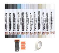 Kit Réparation Parquet 12 Couleurs, Mastic Bois, Pate a Bois Rebouchage, Kit Reparation Carrelage pour Stratifié, Bois, PVC, Carrelage, Meubles (12er-gris-blanc)
