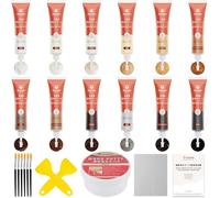 Kit Reparation Parquet, 22 Couleur Mastic Bois Pâte Kit de Reparation Stratifie Kit de Réparation pour Rayures sur Plancher en Bois Dur, Fissures, Trous, Stratifié, Table, Porte