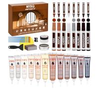 Kit Reparation Parquet, 41 Pièces Marqueurs de retouche, mastic à bois - Kit de réparation de sol en bois dur pour restaurer les rayures, fissures, décoloration pour porte en bois, sol, armoire