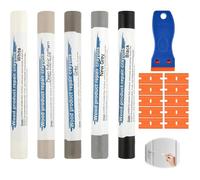 Kit Reparation Parquet 5 Couleurs Gris, Pate a Bois Rebouchage avec Spatule et Lames, Mastic Bois pour Stratifie